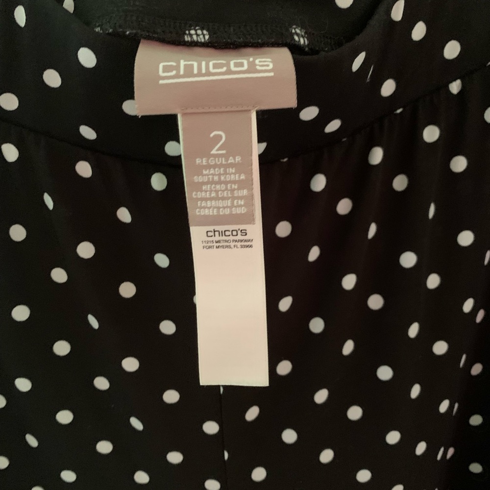 Chicos black polka dot pants. Size 2 - Picture 2 of 2